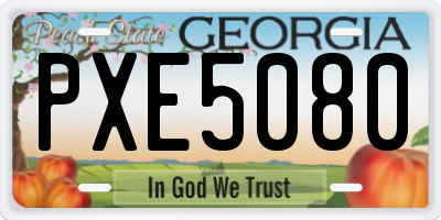 GA license plate PXE5080