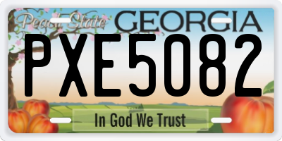 GA license plate PXE5082
