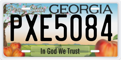 GA license plate PXE5084
