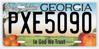 GA license plate PXE5090