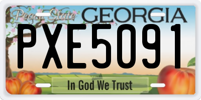 GA license plate PXE5091