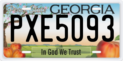 GA license plate PXE5093