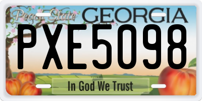 GA license plate PXE5098
