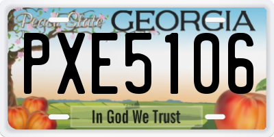 GA license plate PXE5106