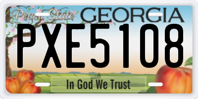 GA license plate PXE5108