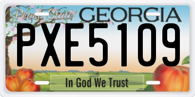 GA license plate PXE5109