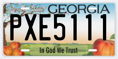 GA license plate PXE5111