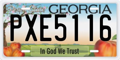 GA license plate PXE5116