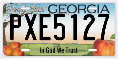 GA license plate PXE5127
