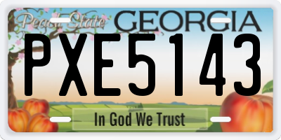 GA license plate PXE5143