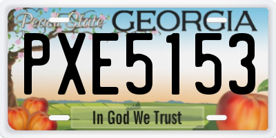 GA license plate PXE5153