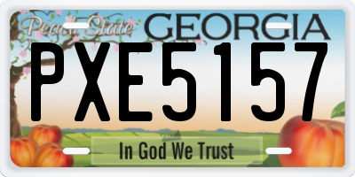 GA license plate PXE5157