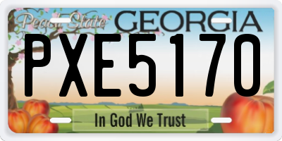 GA license plate PXE5170