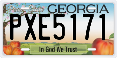 GA license plate PXE5171
