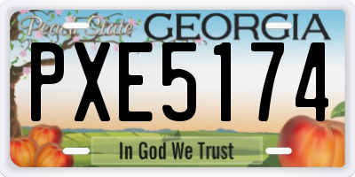GA license plate PXE5174