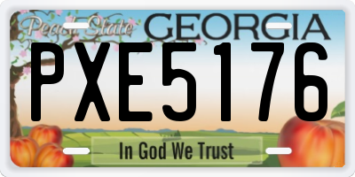 GA license plate PXE5176