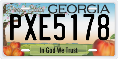 GA license plate PXE5178