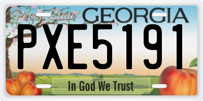 GA license plate PXE5191