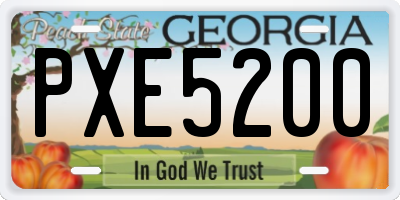 GA license plate PXE5200