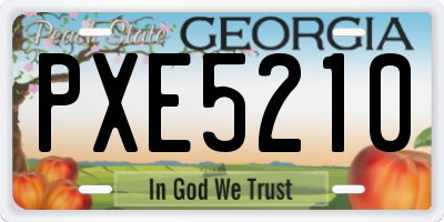 GA license plate PXE5210