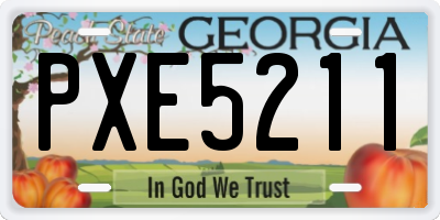 GA license plate PXE5211
