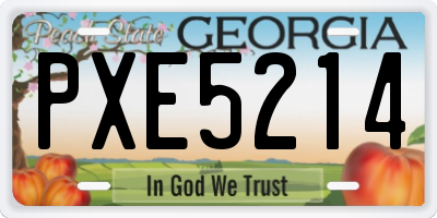 GA license plate PXE5214