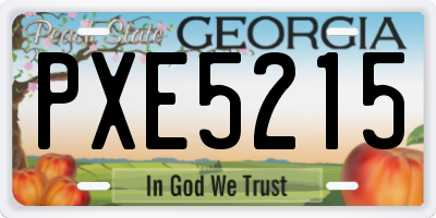 GA license plate PXE5215