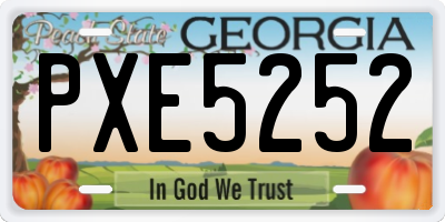 GA license plate PXE5252