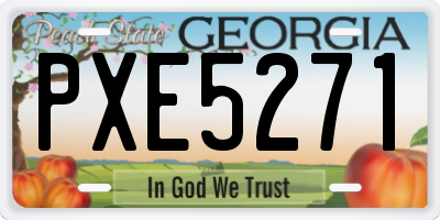 GA license plate PXE5271