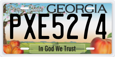 GA license plate PXE5274