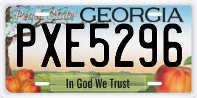 GA license plate PXE5296