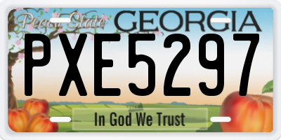 GA license plate PXE5297