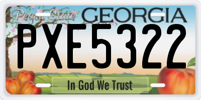 GA license plate PXE5322