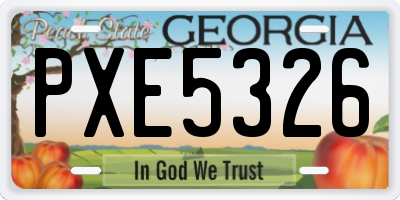 GA license plate PXE5326