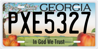 GA license plate PXE5327