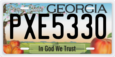 GA license plate PXE5330