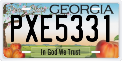 GA license plate PXE5331