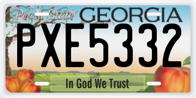 GA license plate PXE5332