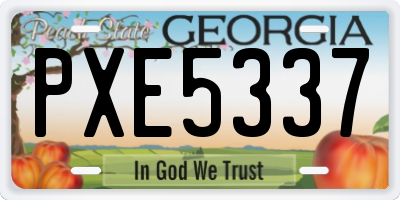 GA license plate PXE5337