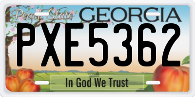 GA license plate PXE5362