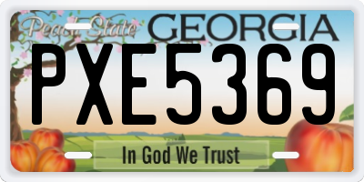 GA license plate PXE5369