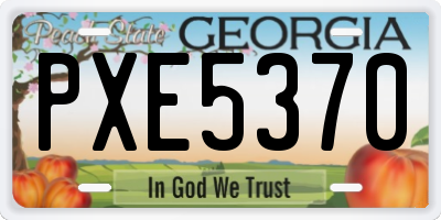 GA license plate PXE5370