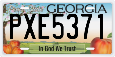 GA license plate PXE5371