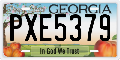 GA license plate PXE5379