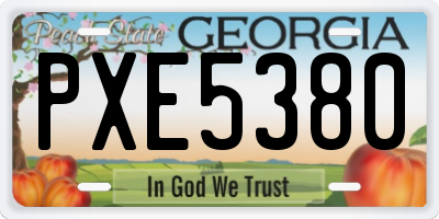 GA license plate PXE5380