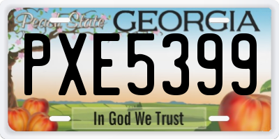 GA license plate PXE5399