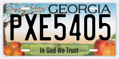 GA license plate PXE5405
