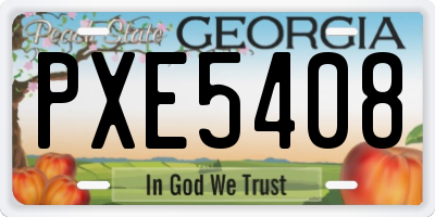 GA license plate PXE5408