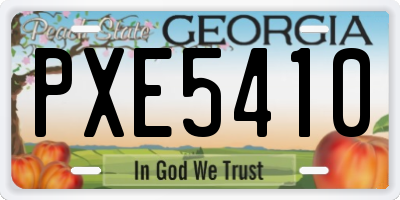 GA license plate PXE5410