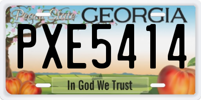 GA license plate PXE5414